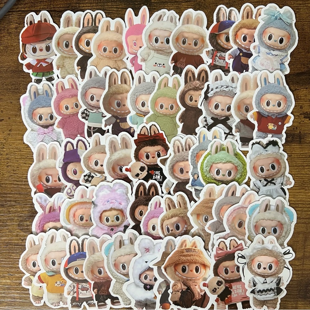 Labubu Monster Sticker Pack – 50pcs Waterproof Vinyl Stickers